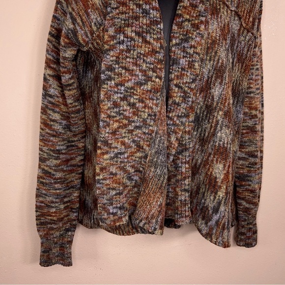MEDIUM SONOMA BEIGE PRINT KNIT SWEATER LONG SLEEVE OPEN FRONT - Picture 2 of 11